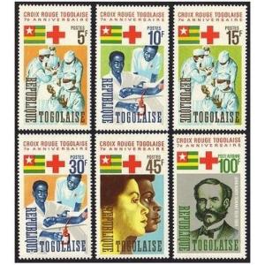 Togo 553-557,C51,MNH.Michel 507-512. Togolese Red Cross,1966.Jean Henry Dunant.