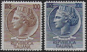 1954 Italia Siracusana large size 2v. MNH Sassone n. 747/48