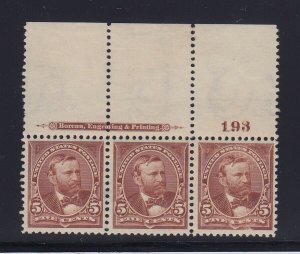 270 TOP pl# strip of 3 VF-XF OG never hinged nice color cv $ 375 ! see pic !