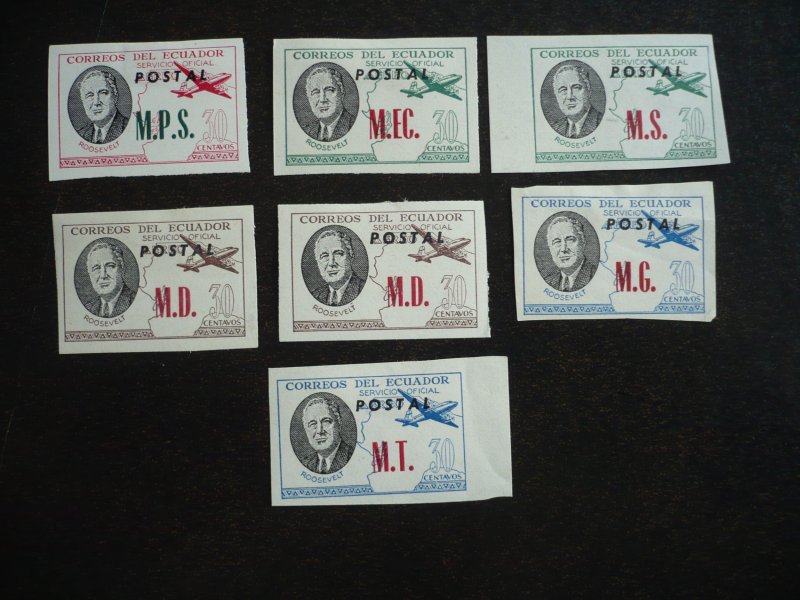 Stamps - Ecuador - Scott# Not Issued - Mint Hinged Part Set of 7 Stamps