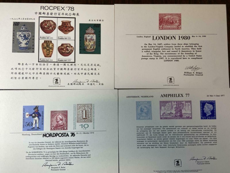SET OF 32 DIFFERENT USPS SOUVENIR SHOW CARDS 1968-1985 # 2 55 CLEAN & POSTPAID