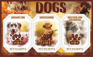 Stamps. Fauna Domestic DOGS  1+1 sheets perforated 2018 year Somalia