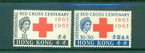 Hong Kong - Sc# 219-20. 1963 Red Cross. MNH $18.75.