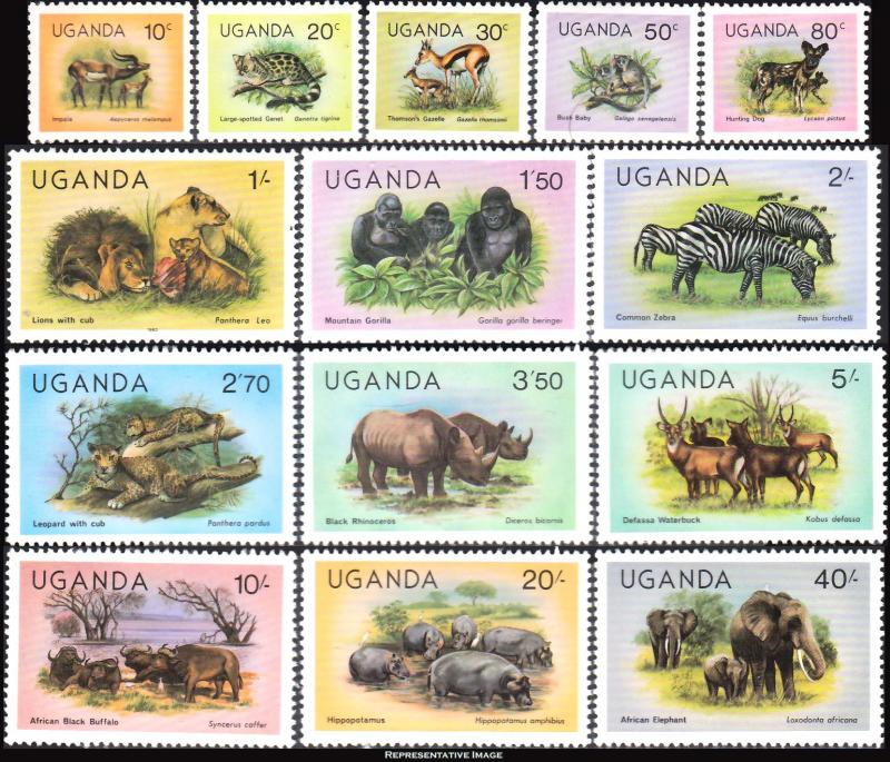 Uganda Scott 279-292 Mint never hinged.