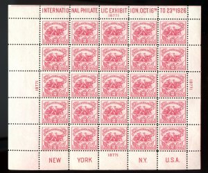 SCOTT #630 -  2 CENT INTERNATIONAL PHILATELIC EXHIBIT  SHEET OG/MNHT 25 STAMPS