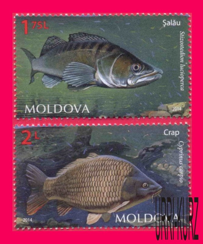 MOLDOVA 2014 Nature Fauna Fish Zander & Carp 2v Sc840-841 Mi885-886 MNH