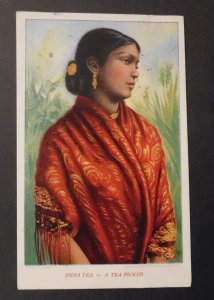 1909 USA Postcard Cover St Louis MO to Harbor Beach MI India Tea Advertisement