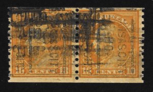 #497 used, 10c. Franklin,  Coil Pair,  scv $57.50, FREE INSURED SHIPPING