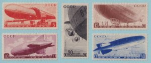 RUSSIA C53 - C57 AIRMAILS  MINT HINGED OG * SET - ZEPPELINS - VERY FINE! - P995