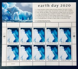 United Nations NY #1238-1239 55¢ & $1.20 Earth Day (2020). Two full sheets. MNH