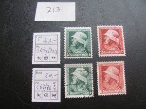 GERMANY 1935 MNH/USED SC 452-453 SET + USED Y SET XF 48 EUROS (213)