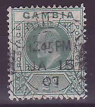 Gambie Gambia Cancelled Paquebot Liverpool 1/2 p Edward VII Posted on steamer