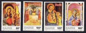 Zaire Christmas Paintings by Fr Angelico 4v 1984 MNH SC#1237-1240