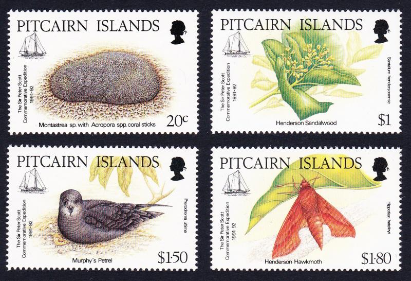 Pitcairn Birds Moth Fauna Flora 4v SG#418-421 SC#371-374