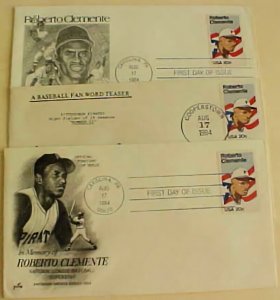 USA FDC BASEBALL 1984 CLEMENTE 3 DIFF 