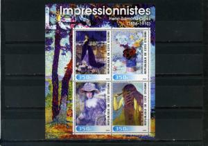 IVORY COAST 2003 PAINTINGS IMPRESSIONNISTES 3 SHEETS OF 4 STAMPS MNH