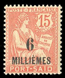 French Colonies, French Offices in Egypt - Port Said #60a Cat$26, 1921-23 6m ...