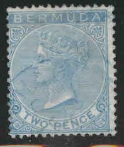 Bermuda Scott 2 Used  blue cancel on blue stamp lovely CV$30