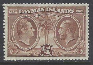 Cayman Islands, Scott #69; 1/4p Kings, MNH