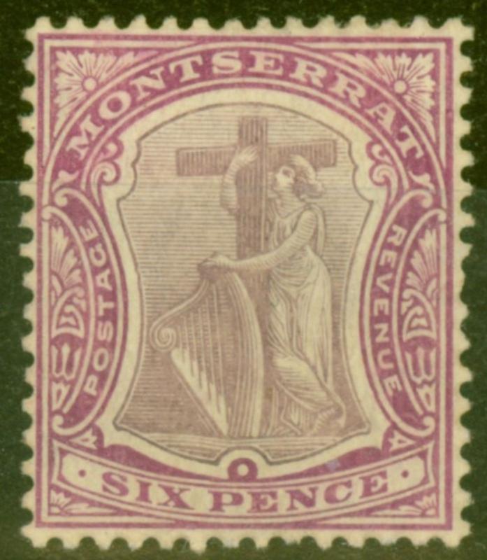 Montserrat 1909 6d Dull & Dp Purple SG43 Mtd Mint