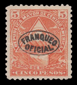 OFFICIAL STAMP FROM NICARAGUA YEAR 1898. SCOTT # O128. UNUSED. # 2