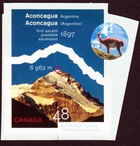 ACONCAGUA MOUNTAIN = ARGENTINA = with tab & sticker = Canada 2002 1960g MNH