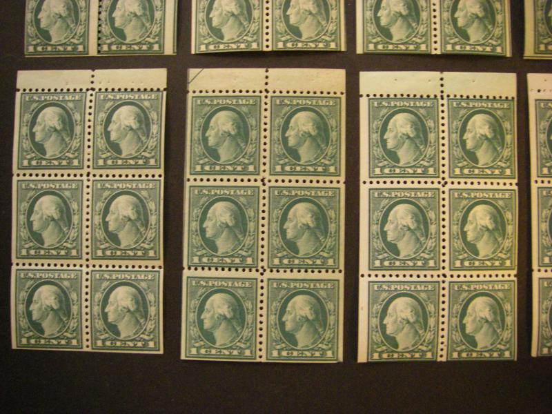 Scott 498e, 1c Washington, pane of 6 with tab, MNH Booklet Beauty