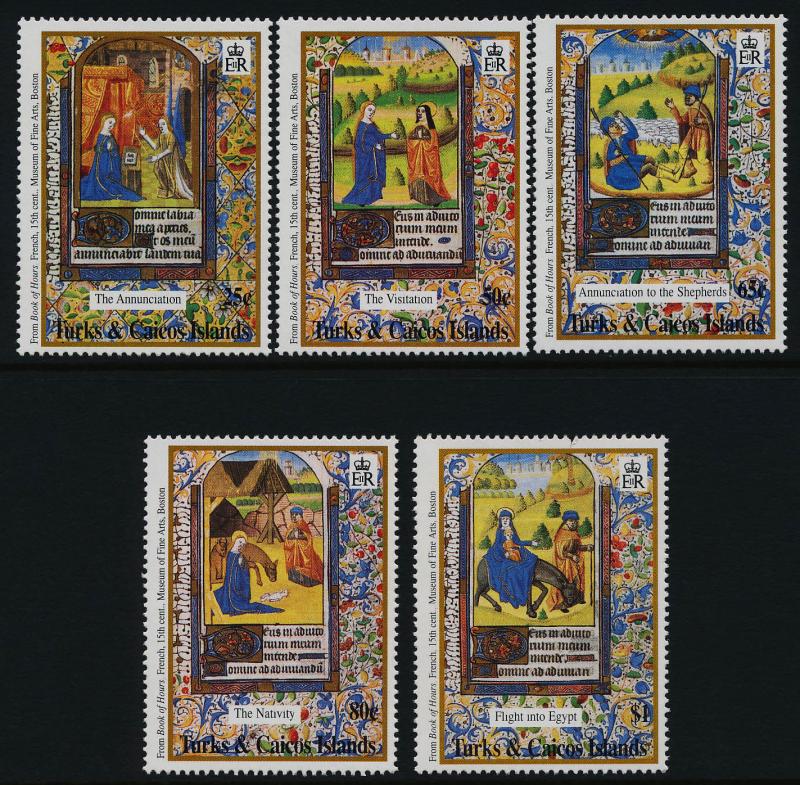 Turks & Caicos 1084-9 MNH Christmas, Illustrations from French Book of Hours