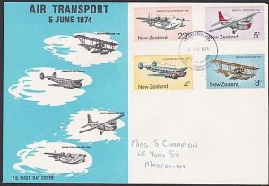 NEW ZEALAND 1974 Air transport FDC - PD cover...............................F101