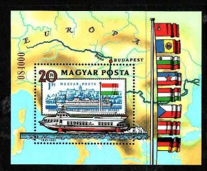 Hungary-Sc#2712-unused NH sheet-Ships-Maps-Flags-1981-