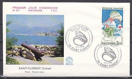 France, Scott cat. 1406. Seashell over Corsica issue. First day cover. ^