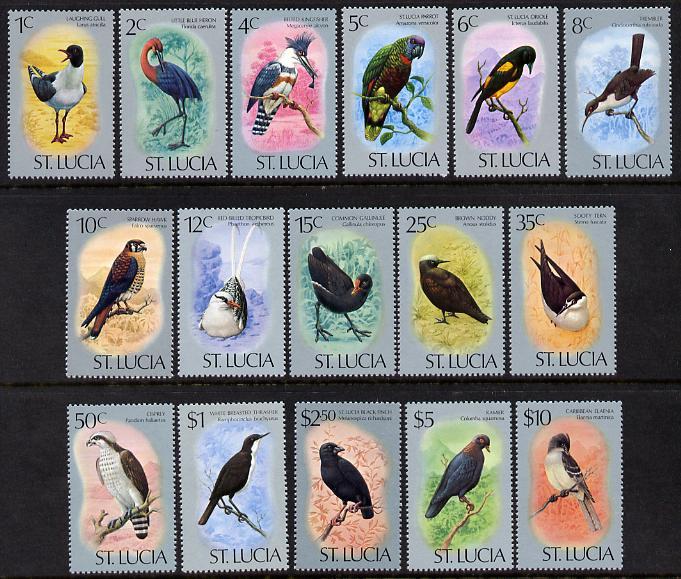 St Lucia 1976 Birds definitive set of 16 values complete ...