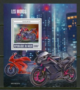NIGER 2019 MOTORCYCLES  SOUVENIR SHEET MINT NH