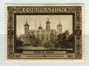 BRITAIN; 1937 early GVI Coronation issue fine Mint special pictorial stamp