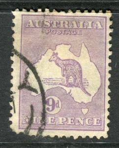 AUSTRALIA; 1912-14 early Roo issue used 9d. value