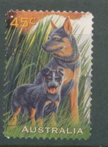 Australia SG 1653 prtf 11½ Used  self adhesive Blue Healer Dogs