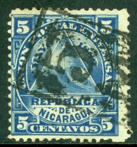 Nicaragua 1882 ABNC 5¢ w/ 5 (Masaya) Cancel Z396