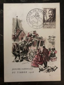1948 Paris France Picture postcard Cover Postage Centenary Etienne Arango
