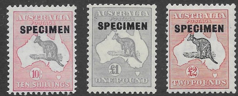 Australia 127-29  1935    SPECIMEN  fine mint - hinged