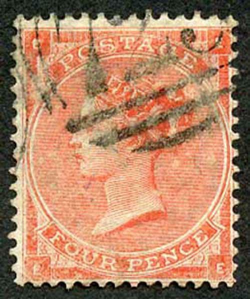 SG81 4d Bright Red plate 4 (Hairlines) Fine used Great Colour Cat 185 pounds