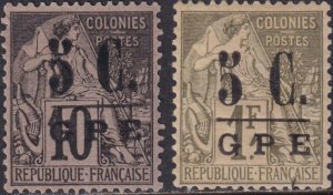 Guadeloupe 1891 SC 10-11 LH 