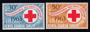 Kenya Uganda Tanzania 142-143 Red Cross MNH VF