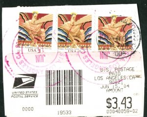 United States #3766, USED SET OF 3 ON PAPER, 2003 - STATES094