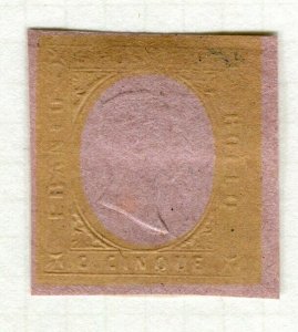 ITALY SARDINIA; 1850s-70s Imperf Essay / Colour Trial fine Mint on thick paper