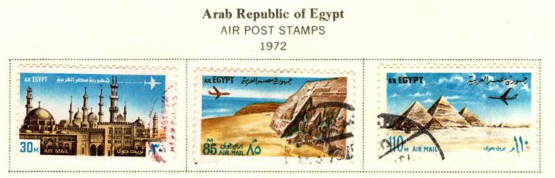EGYPT Scott C146-148  Used  airmail set