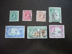 Stamps - Jamaica - Scott# 116-119,122,123,140 - Used Part Set of 7 Stamps