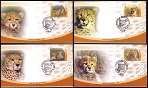 WWF Asiatic Cheetah 4 FDCs 2003 SC#2876 a-d SG#3136-3139 MI#2932-2935