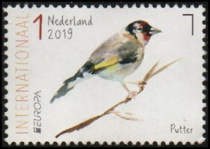 Netherlands 1590a - Unused-NG - 1 (1.45€) Europa / Goldfinch (2019) (cv $3.25)