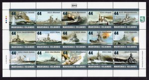 Marshall Islands 970 MNH miniature sheet US Battleships ZAYIX 0124L0001M