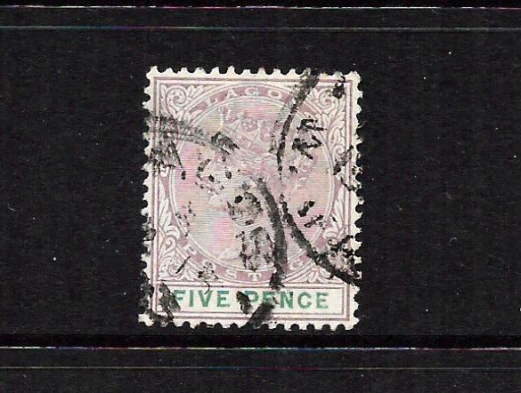 LAGOS  1887-02  5d   QV  FU    SG 34